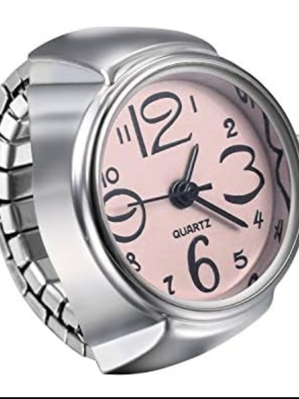 Vintage Punk Finger Watch Ring Retro Roman Quartz Mini Clock  Elastic  NEW